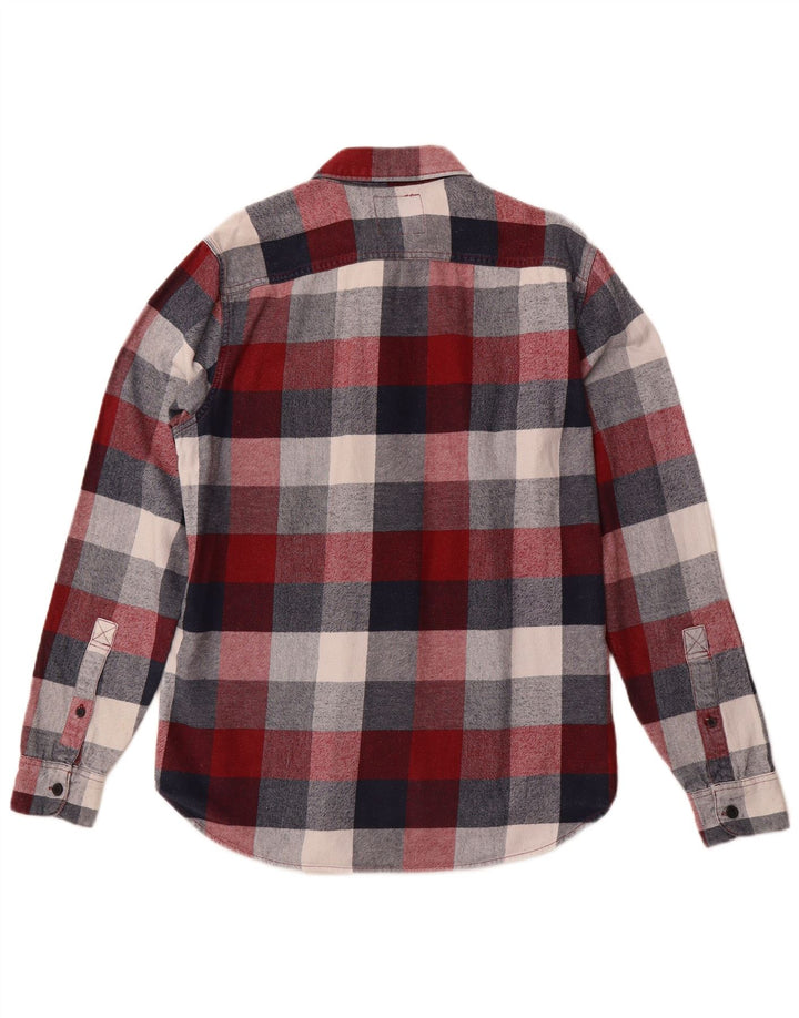 HOLLISTER Chemise en flanelle pour hommes à carreaux bordeaux moyen