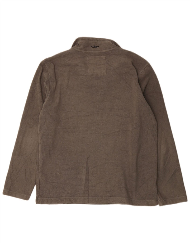 Weird Fish Pull Polaire Col Zippé Homme Gris Moyen Polyester