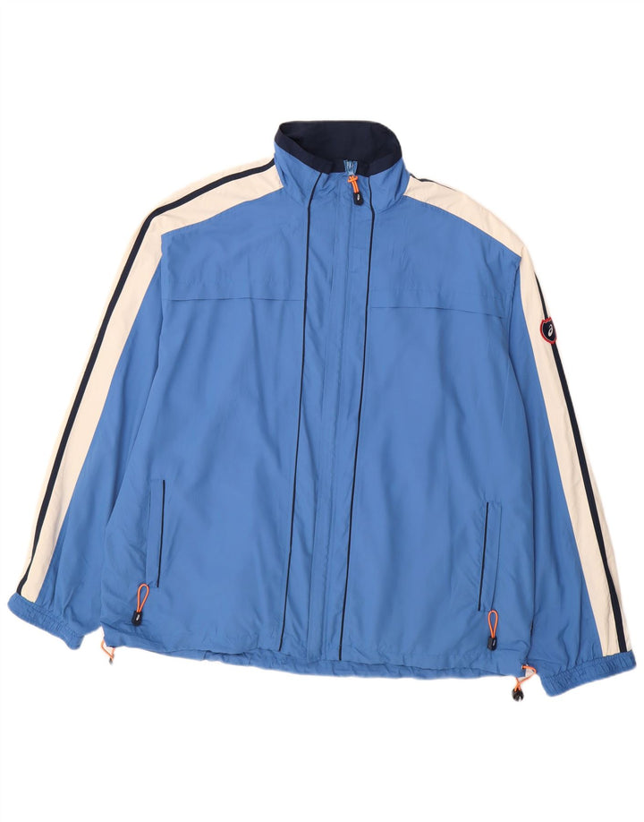 Asics Veste de survêtement pour homme 2XL Bleu Colorblock Polyester