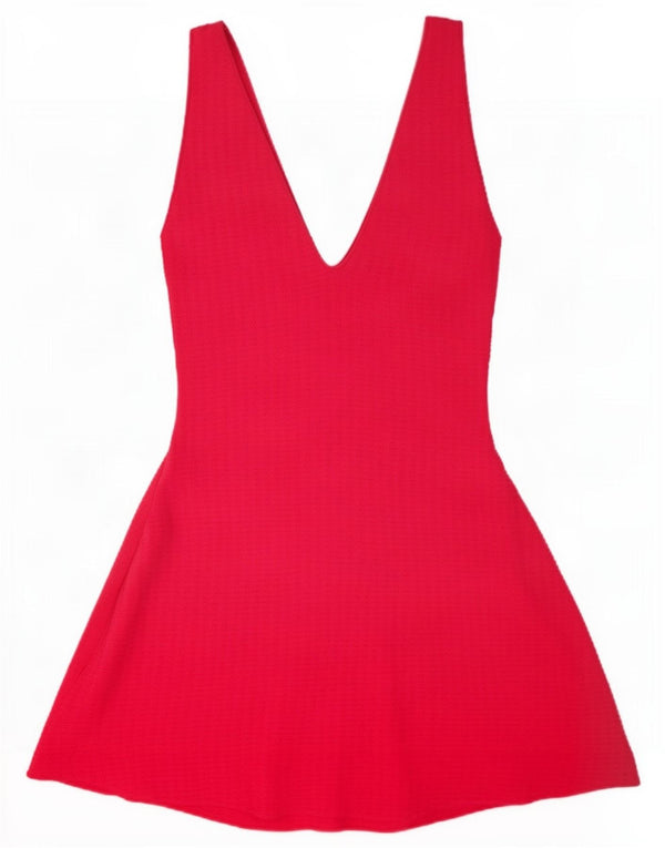 Zara Robe trapèze sans manches pour femme UK 12 Viscose rose moyen