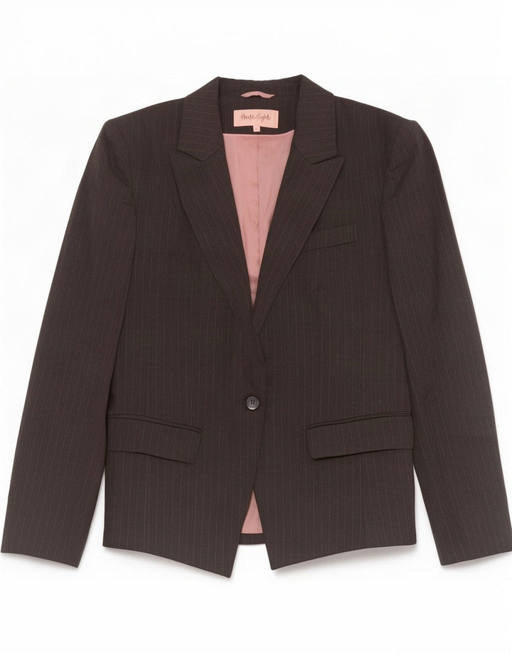 Phase Eight Veste blazer 1 bouton pour homme UK 12 Gris moyen à fines rayures