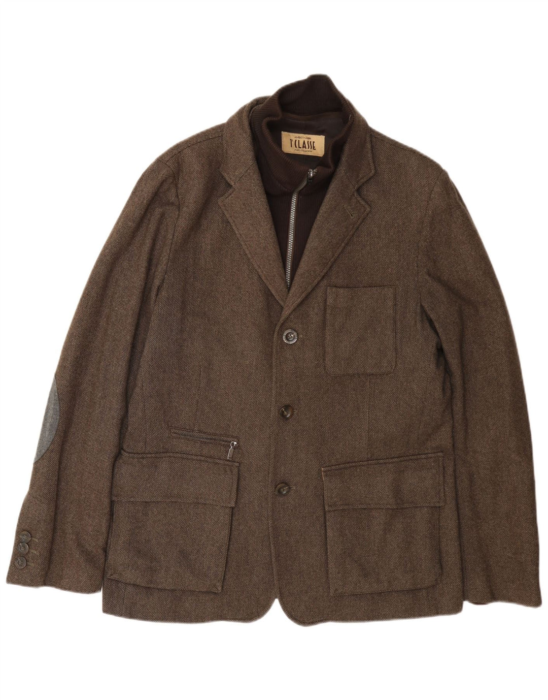 ALVIERO MARTINI Veste Blazer 3 Boutons Homme IT 52 XL Laine Marron