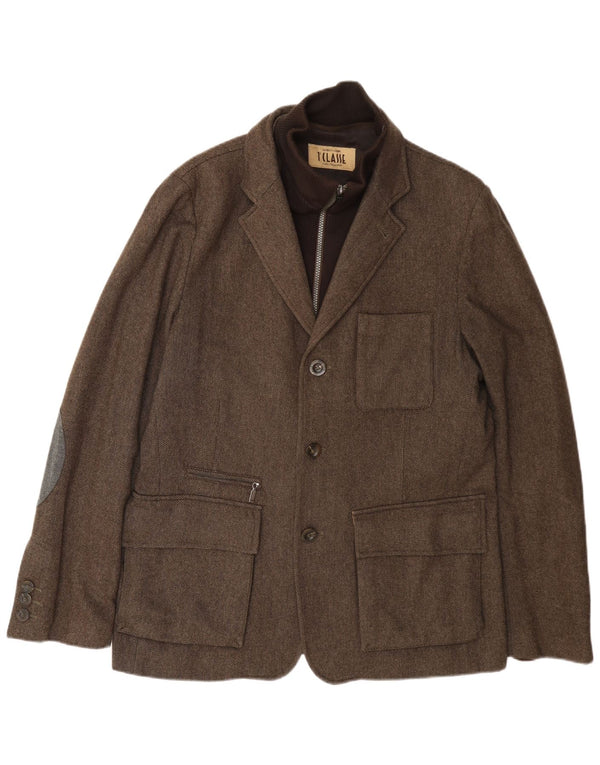ALVIERO MARTINI Veste Blazer 3 Boutons Homme IT 52 XL Laine Marron