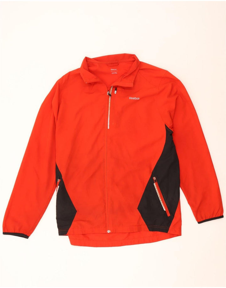 Reebok Veste de survêtement pour homme Large Rouge Colorblock Polyester
