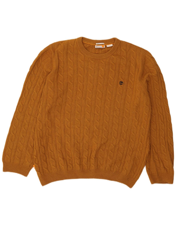Timberland Pull à col rond pour homme en laine marron Large