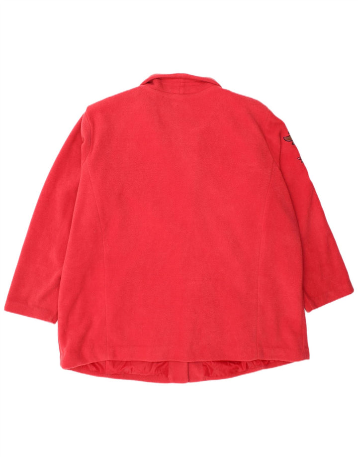 BOB MACKIE Manteau polaire coupe ample pour femme UK 20 2XL Rouge Floral Polyester