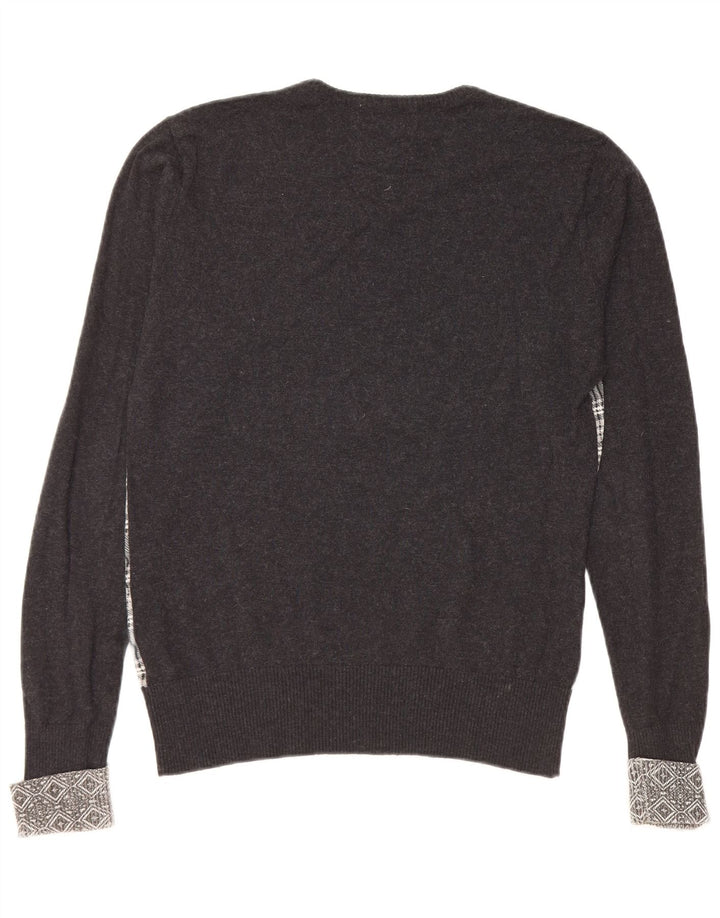 GUESS BY MARCIANO Pull col en V pour femme UK 10 Petit carreaux noirs