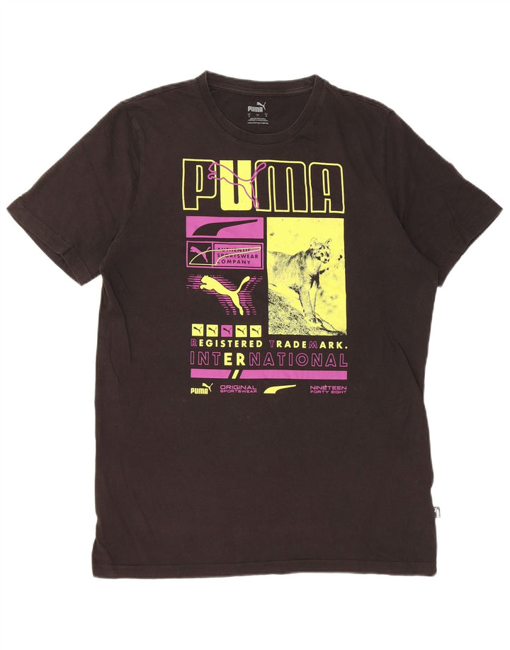 Puma T-shirt graphique pour homme, petit, noir, coton