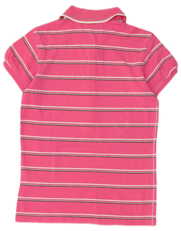 Champion Polo Heritage Fit pour femme UK 12 en coton rayé rose moyen