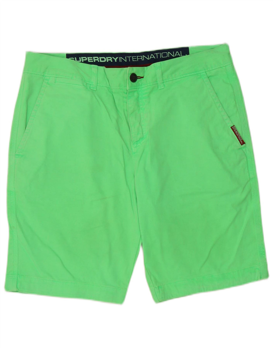 Superdry Short Chino Homme Large W36 Vert Coton