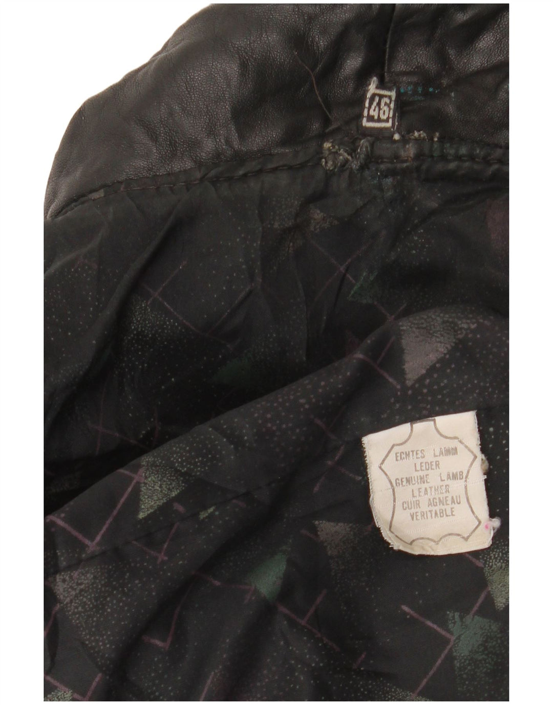 veste en cuir surdimensionnée femme vintage EU 46 XL Cuir noir