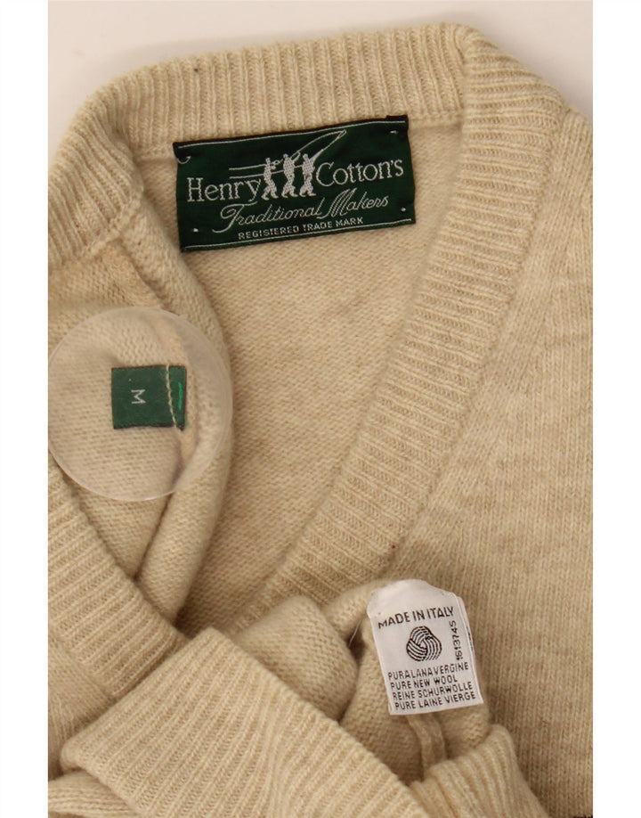 Henry Cottons Pull Col V Homme Laine Beige Moyen