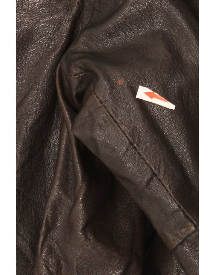 veste en cuir homme vintage UK 40 Grand Marron