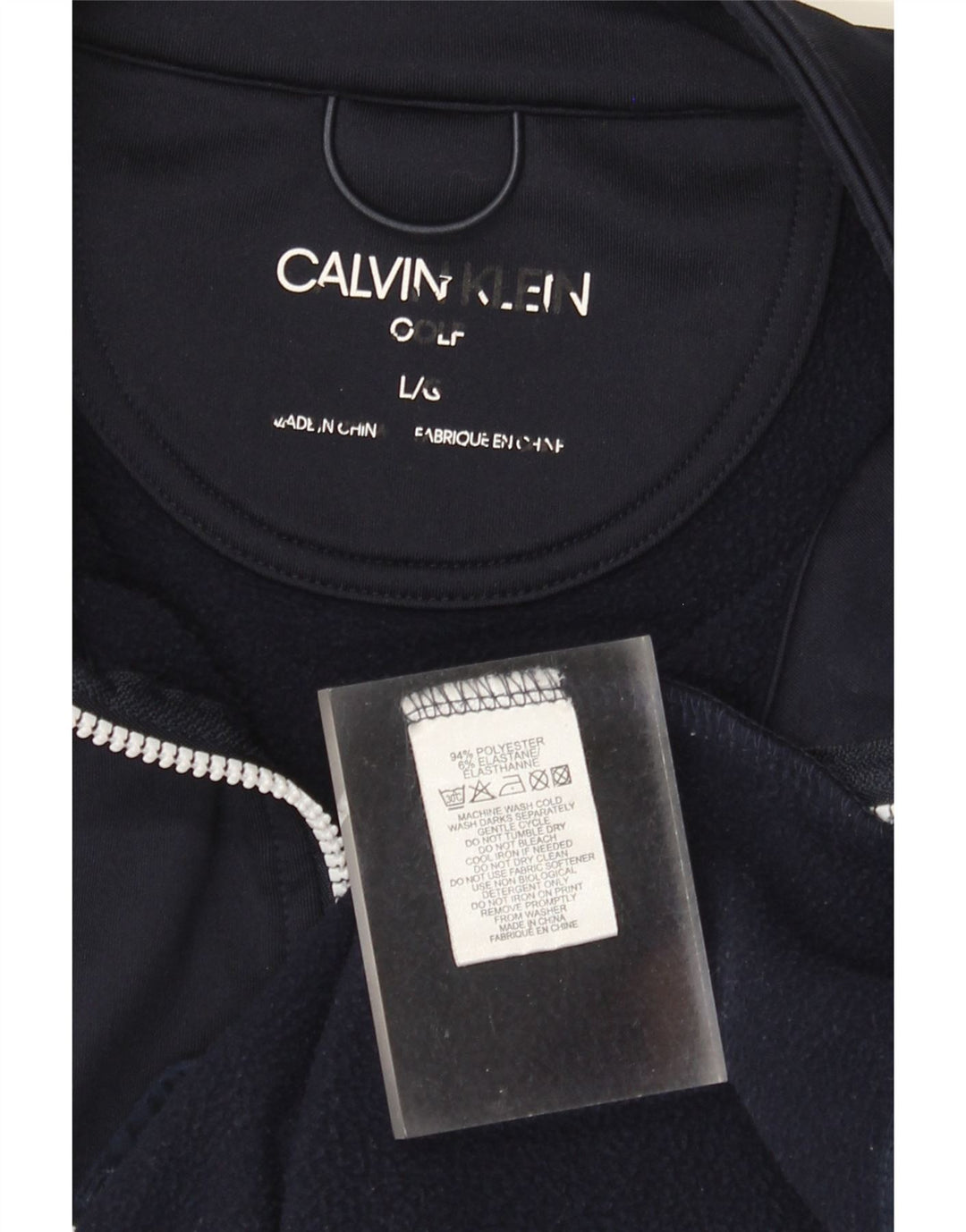 Calvin Klein Veste de survêtement pour homme en polyester rayé bleu marine Taille L