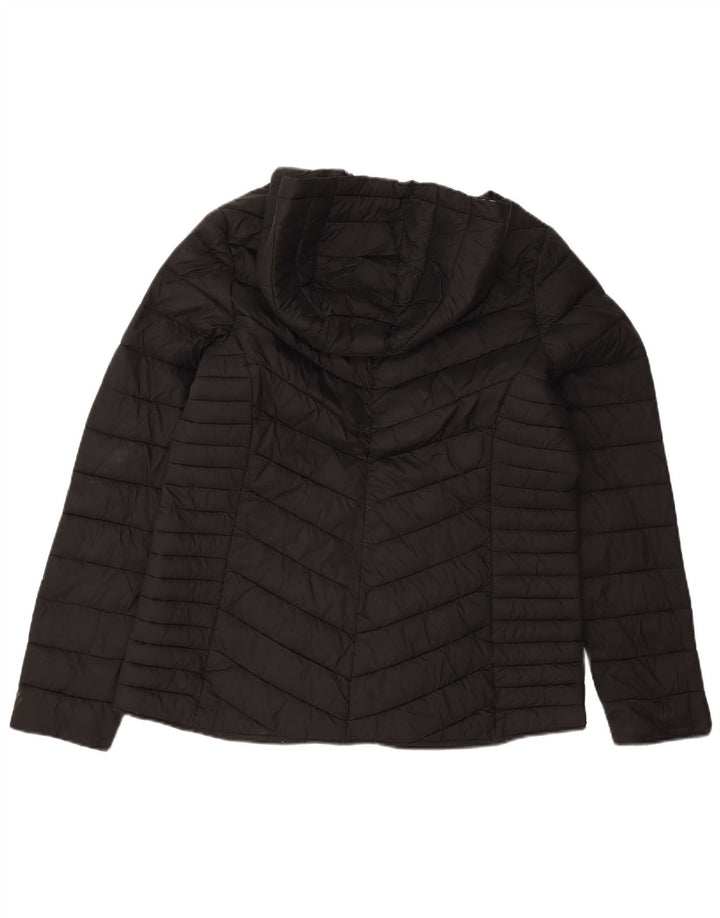 Fat Face Veste matelassée à capuche pour femme UK 12 Medium Noir Nylon