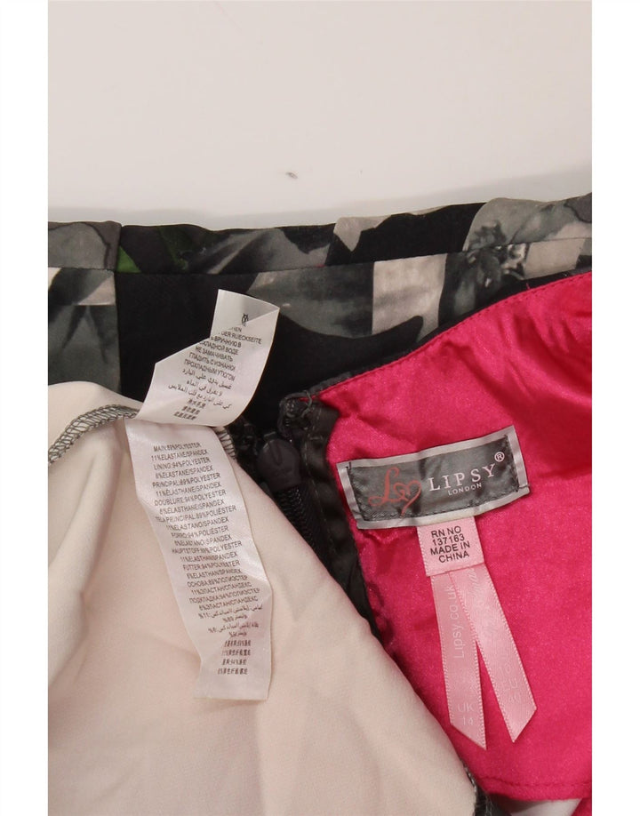 LIPSY Femme Robe Fourreau UK 44 Gris Moyen Floral Polyester