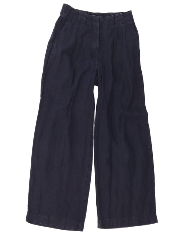 Marks & Spencer Pantalon chino taille haute pour femme UK 8 Small W28 L26 Navy Bl