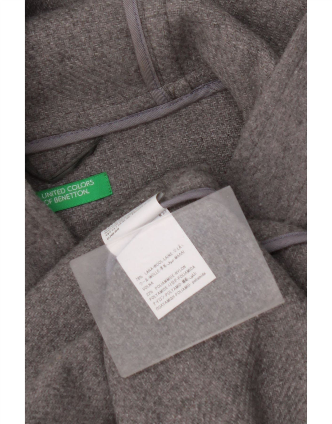 BENETTON Duffle-coat à capuche pour homme UK 42 XL Gris Laine