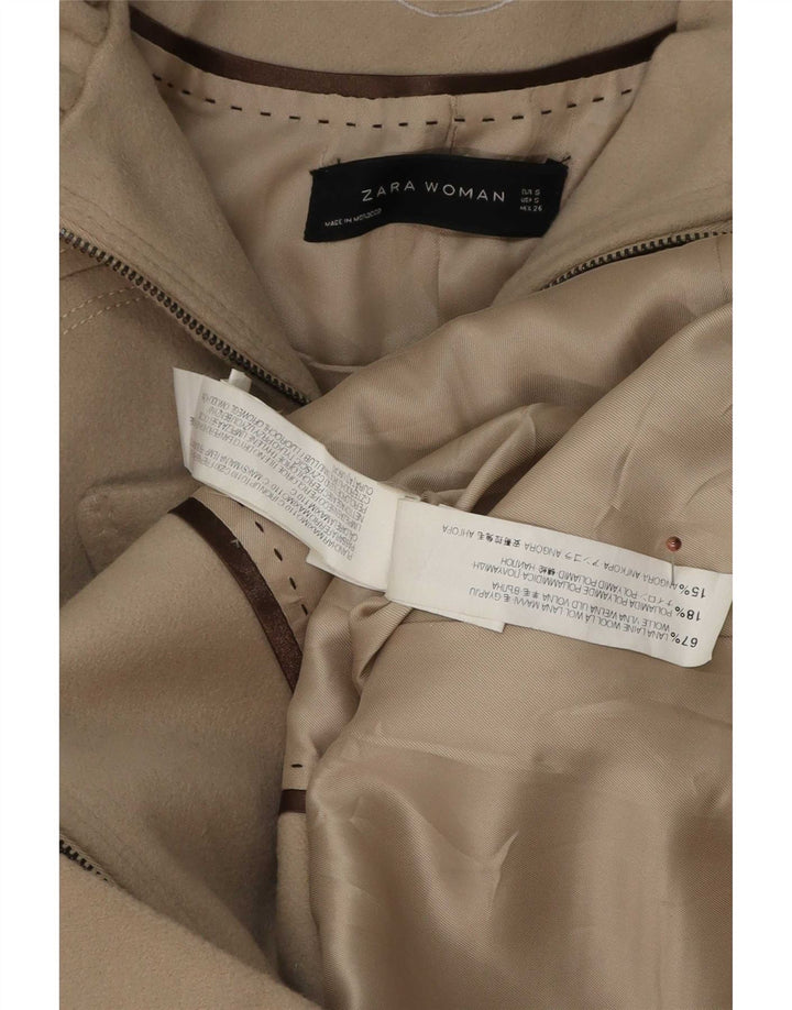 Zara Femme Trench Coat UK 10 Petite Laine Grise
