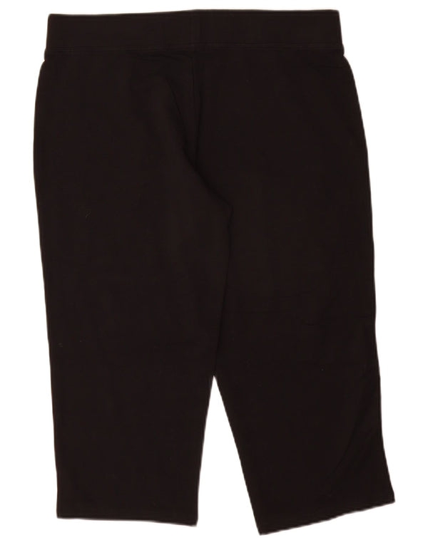 Marks & Spencer Womens Capri Tracksuit Trousers UK 12 Medium Black Cotton