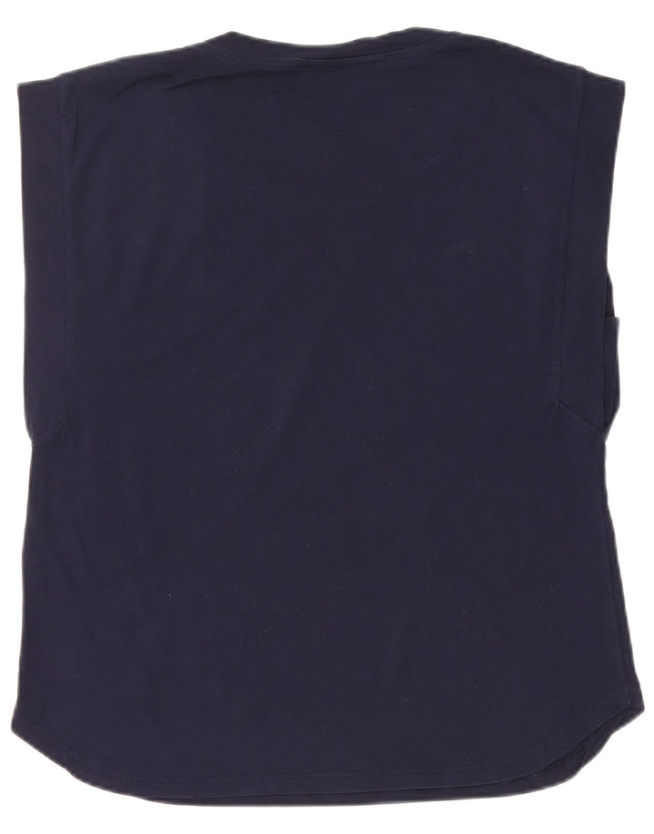 Benetton Débardeur Femme UK 12 Coton Bleu Marine Moyen