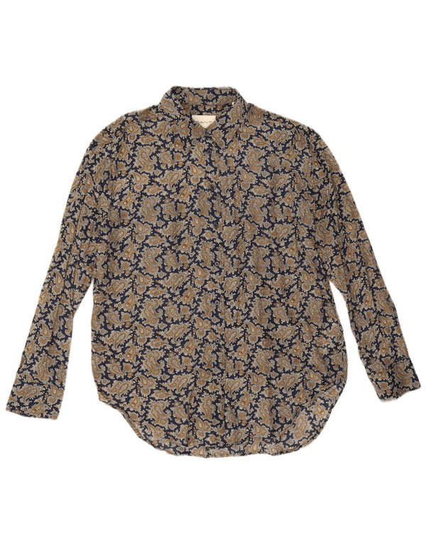 Gant Chemise surdimensionnée pour femme UK 8 Small Bleu marine Paisley Coton
