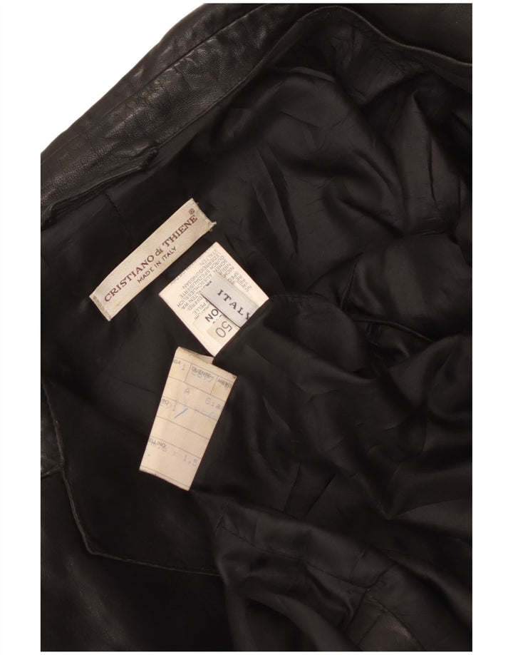 Cristiano Di Thiene Veste en cuir pour homme UK 36 Petit cuir noir