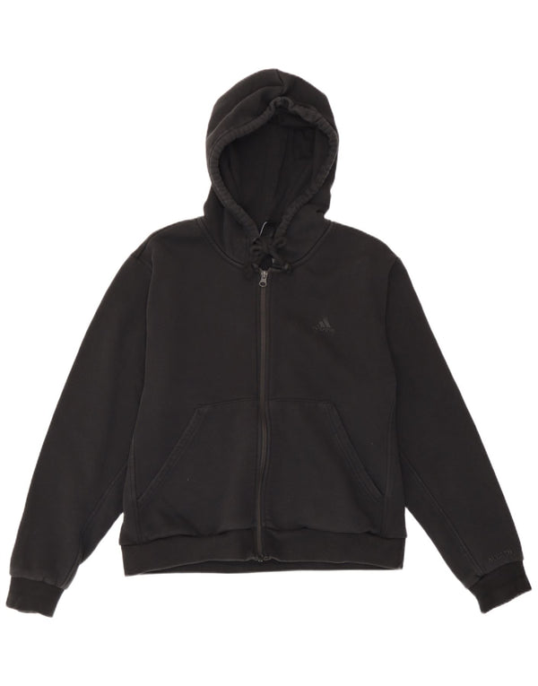 Adidas Pull à capuche zippé pour femme UK 16/18 Grand coton noir