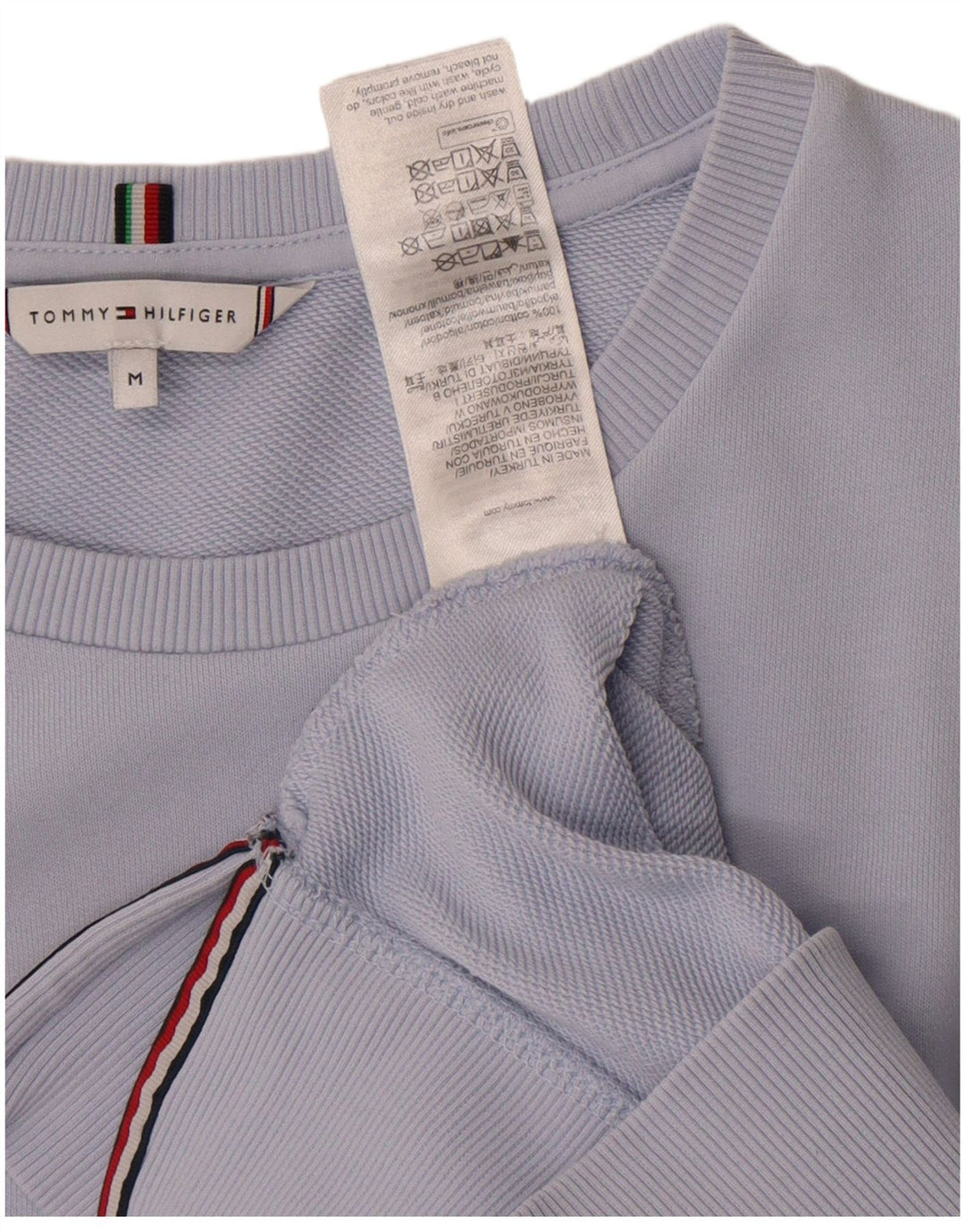 Tommy Hilfiger Sweat-shirt graphique pour femme UK 14 Bleu moyen Coton