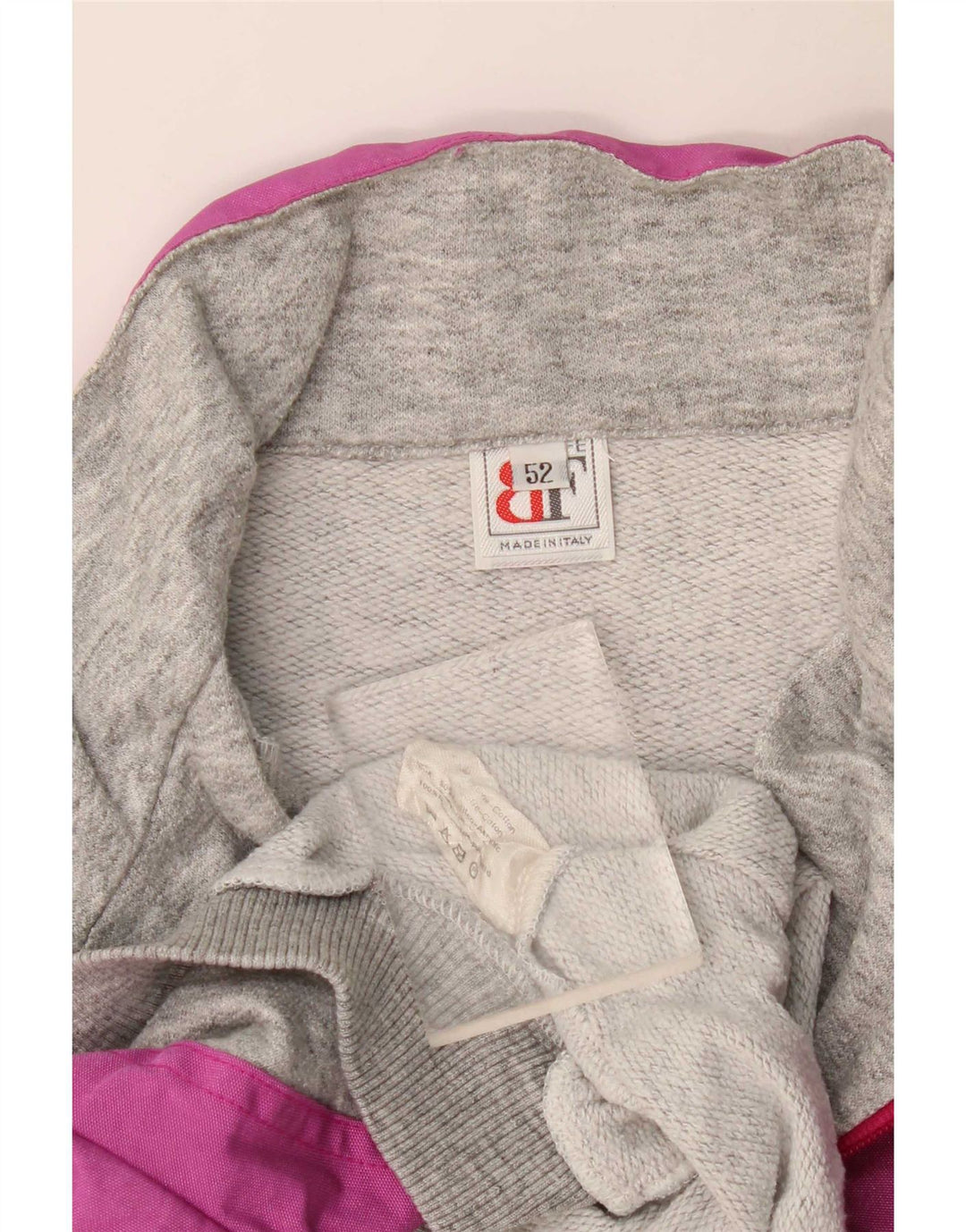 Belfe & Belfe Sweat-shirt à col zippé pour homme IT 52 Large Gris Colorblock