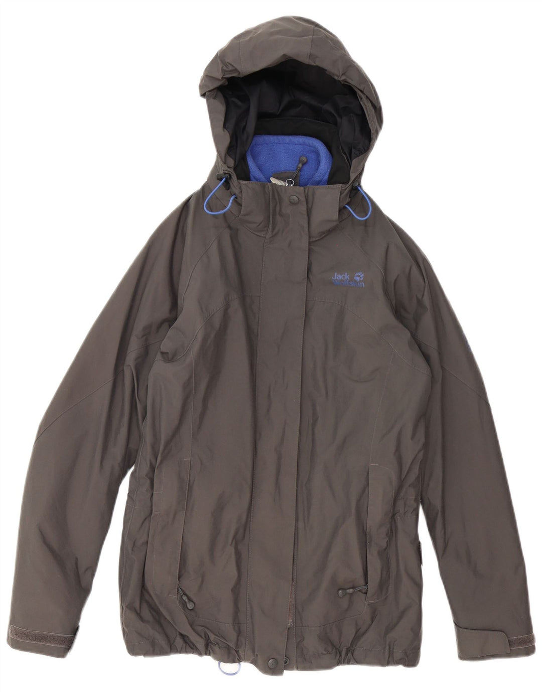 Jack Wolfskin Veste coupe-vent surdimensionnée à capuche pour femme UK 8 Small Gris
