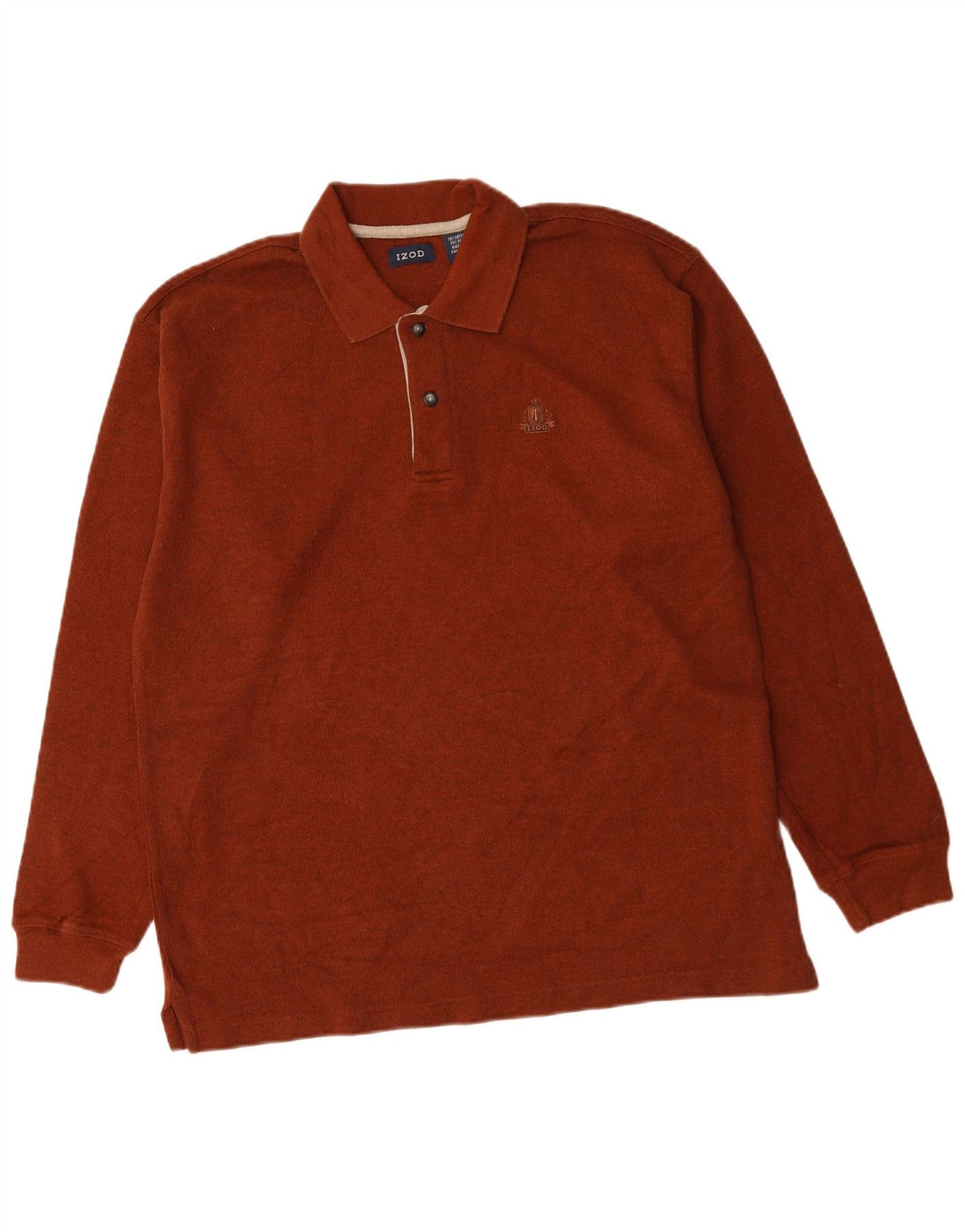 IZOD Pull à col polo pour homme en coton marron grand