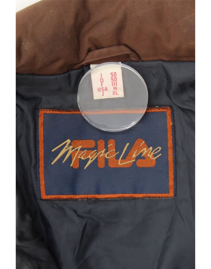 FILA Veste utilitaire à capuche Magic Line pour homme IT 50 Large Marron Polyester