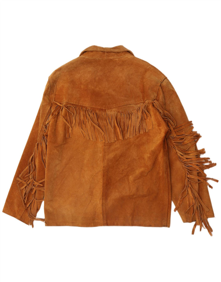 veste en daim homme vintage IT 52 XL Brown Cowboy