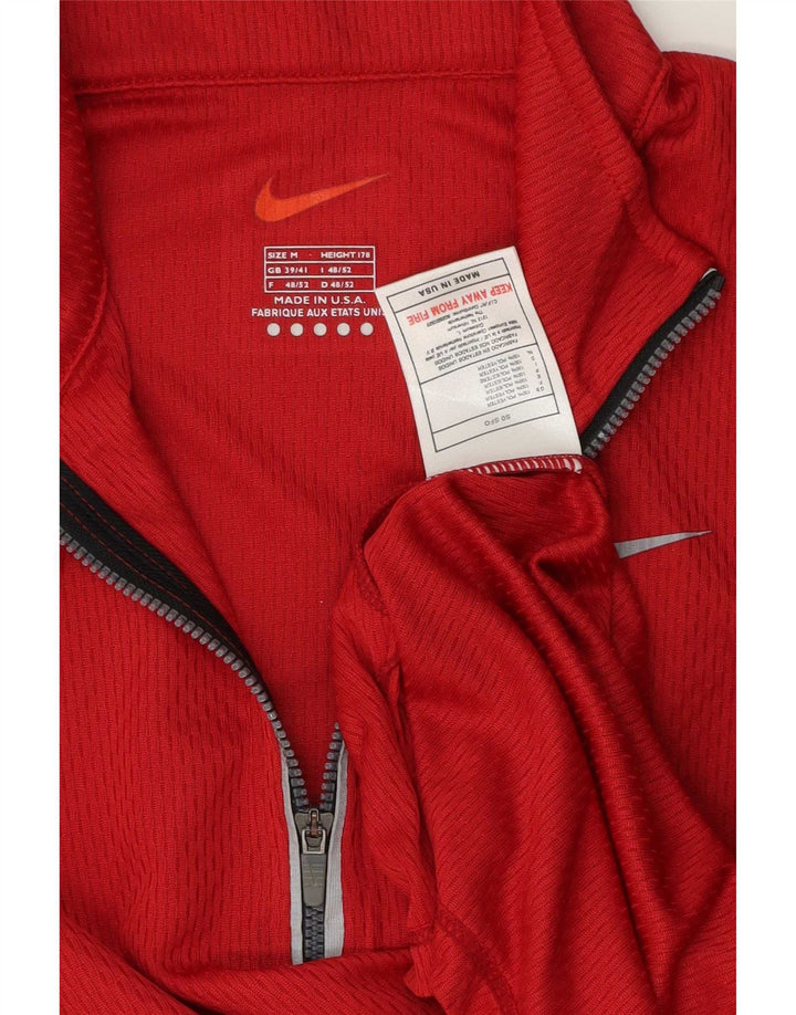 Nike Haut de survêtement à col zippé pour homme UK 39/41 Rouge moyen Polyester