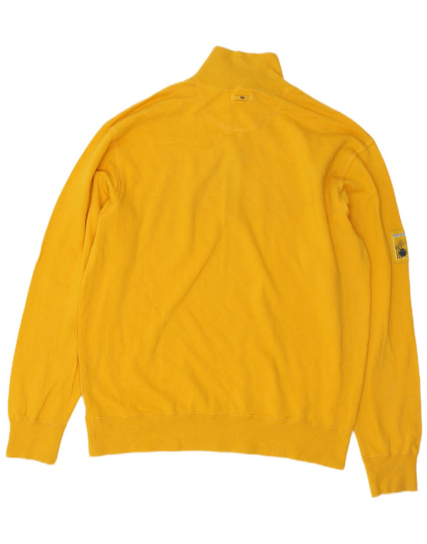 Sergio Tacchini Pull col zippé pour homme XL en coton jaune
