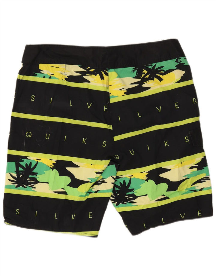 Quiksilver Short de Bain Graphique Homme Large Noir Rayé Polyester