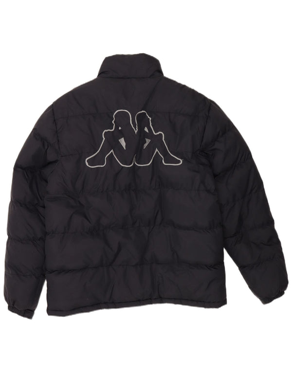 KAPPA Veste matelassée graphique pour homme UK 40 Large Bleu Marine Polyester