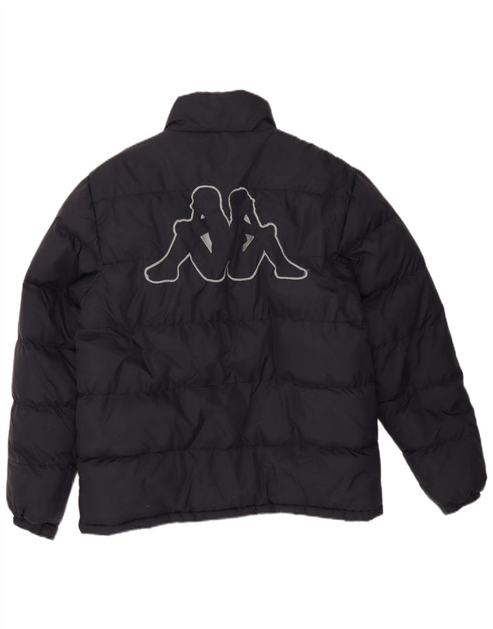 KAPPA Veste matelassée graphique pour homme UK 40 Large Bleu Marine Polyester
