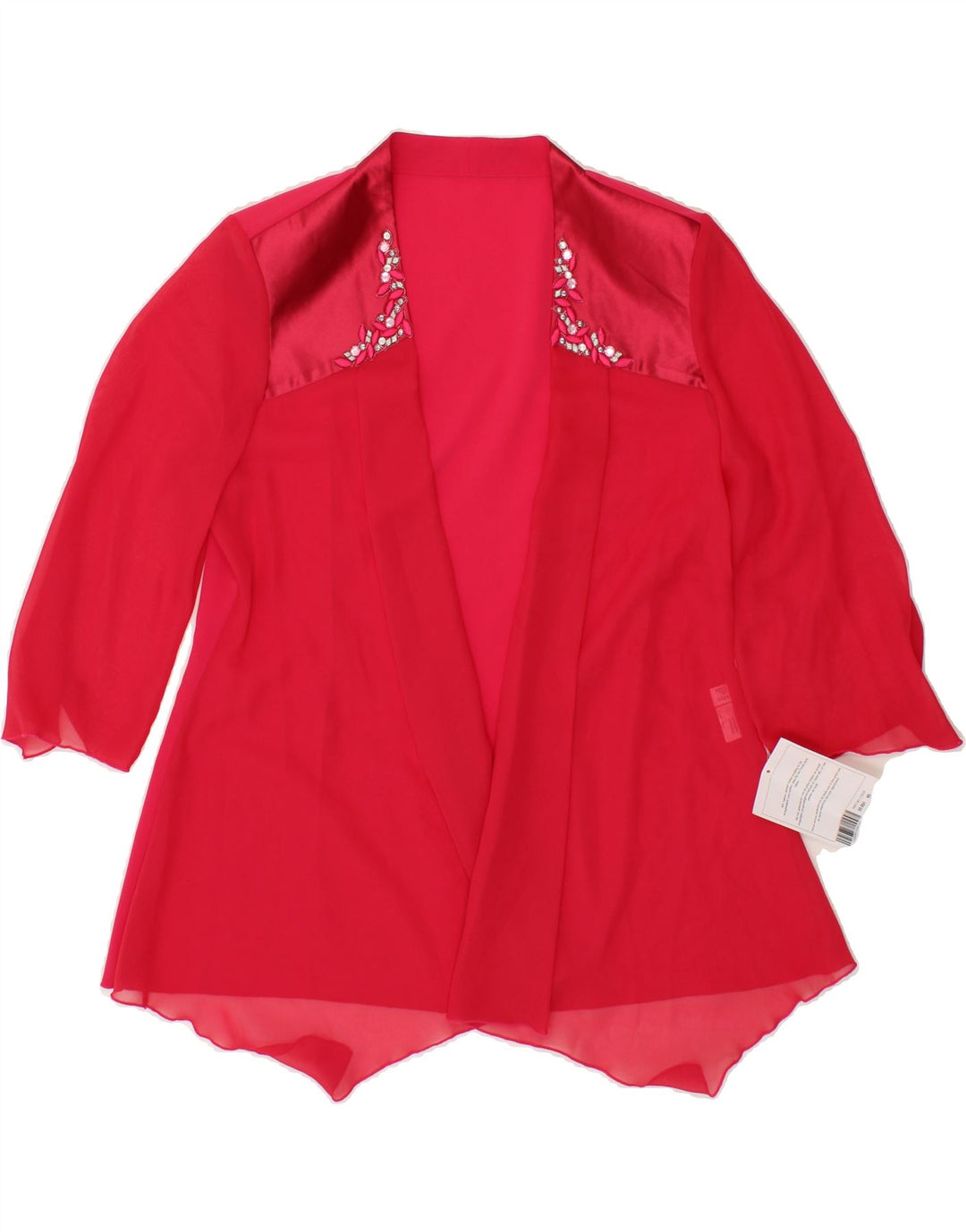 VINTAGE Womens 3/4 Sleeve Cardigan Top EU 40 Medium Pink Polyester Vintage Vintage and Second-Hand Vintage from Messina Hembry 