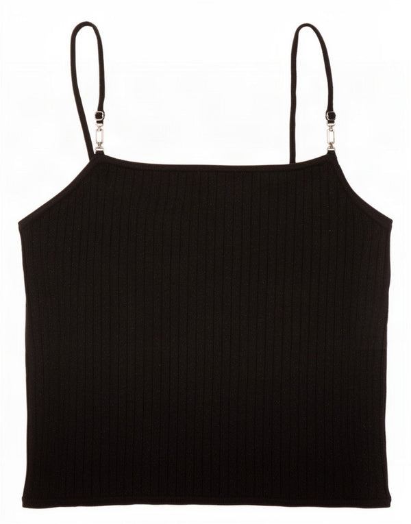 Zara Femme Cami Top UK 12 Medium Noir Moucheté Viscose