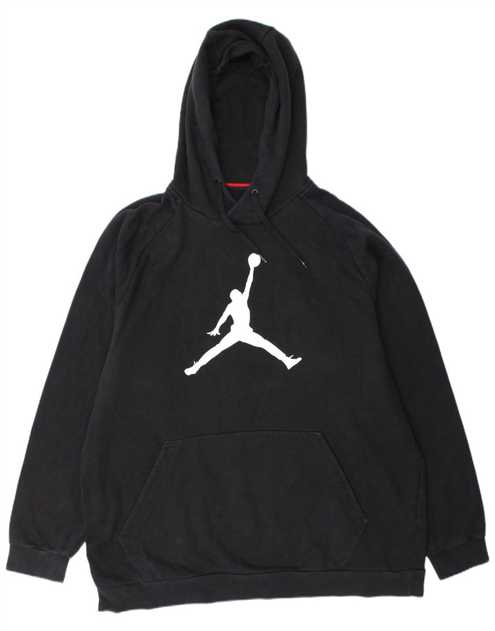 JORDAN Pull à capuche graphique pour homme 2XL en coton noir