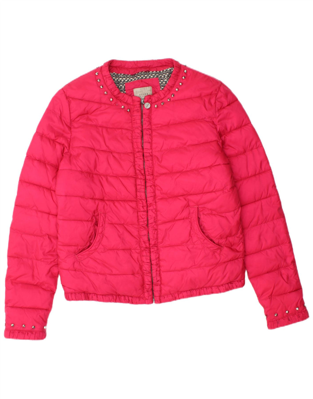 GUESS Veste matelassée pour femme UK 12 Rose moyen Polyamide