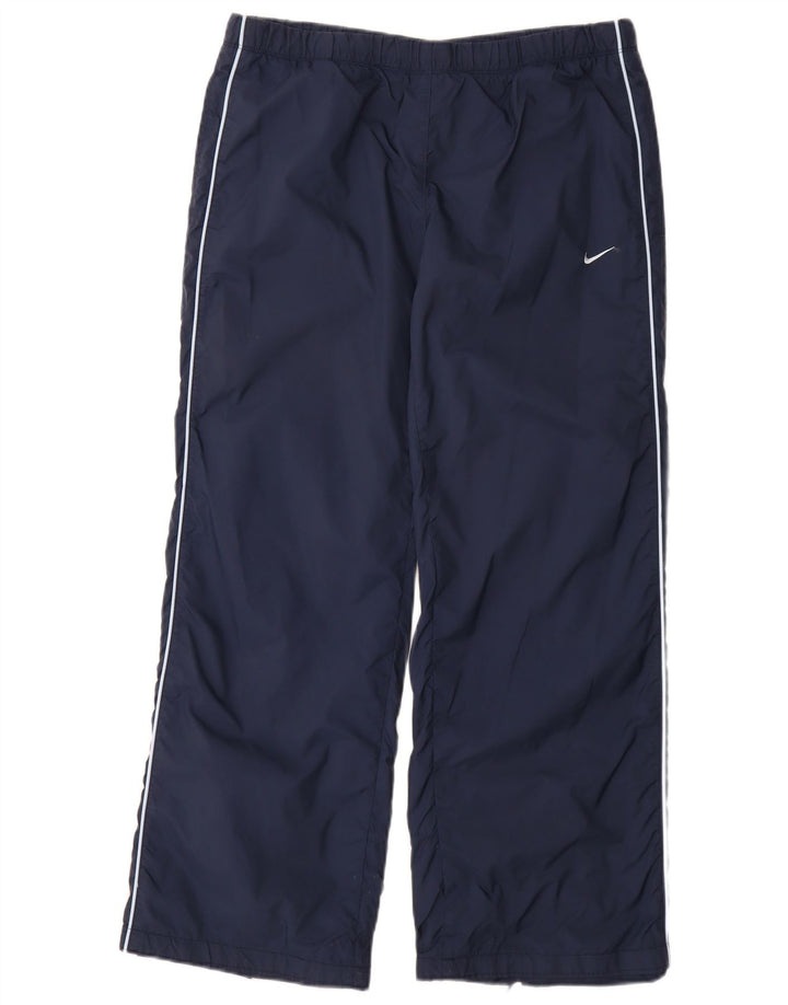 NIKE Pantalon de survêtement pour femme UK 10/12 Nylon bleu marine moyen