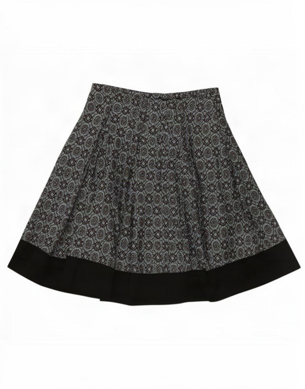 Reiss Jupe trapèze pour femme UK 10 Small W30 Vert géométrique en coton