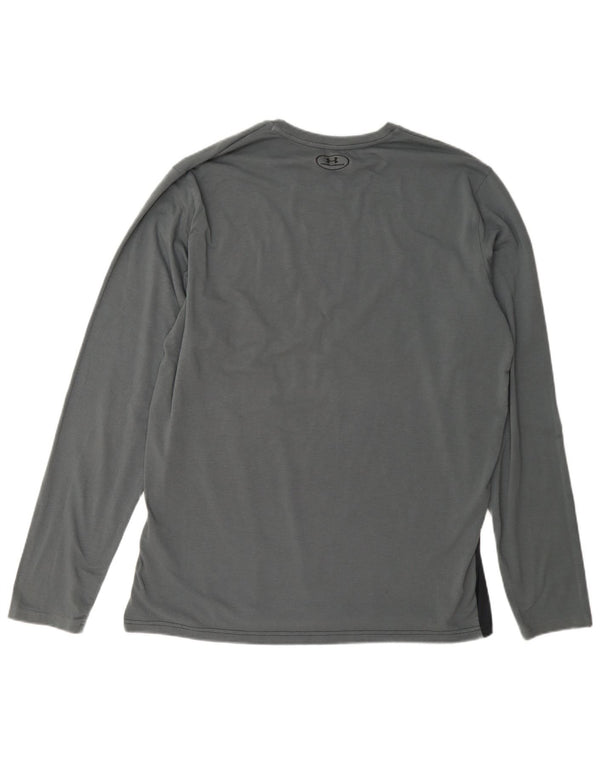 Under Armour Haut Homme Manches Longues XL Gris Colorblock Coton