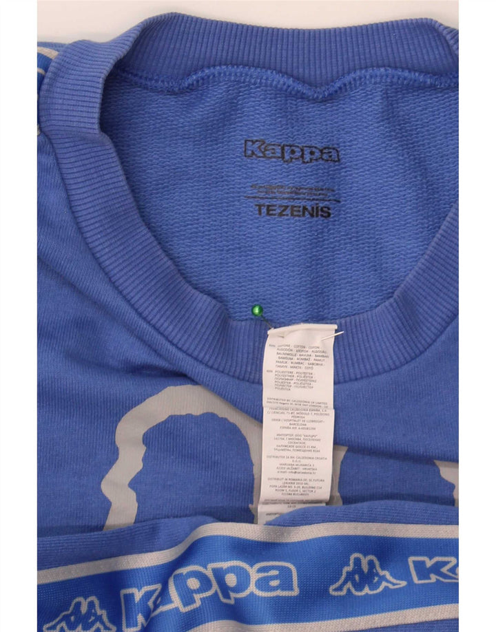 Kappa Womens Tezenis Crop Graphic Sweatshirt Jumper UK 14 Bleu Moyen