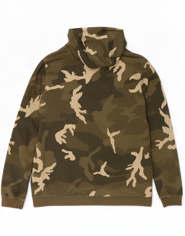 Nike Pull à capuche pour homme en coton camouflage Kaki Large