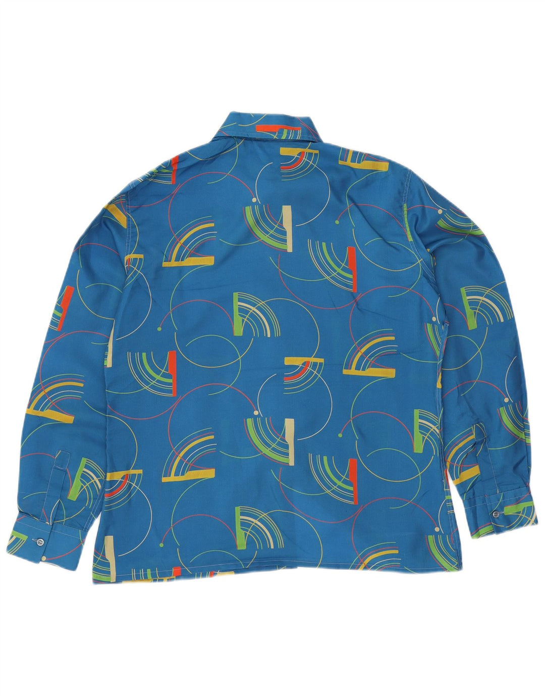 VINTAGE Womens Shirt IT 52 2XL Blue Geometric