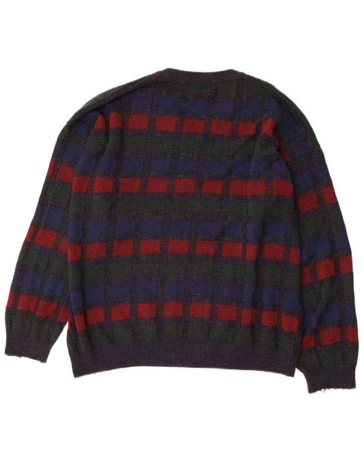 Jockey Pull col V pour homme 2XL Gris à carreaux
